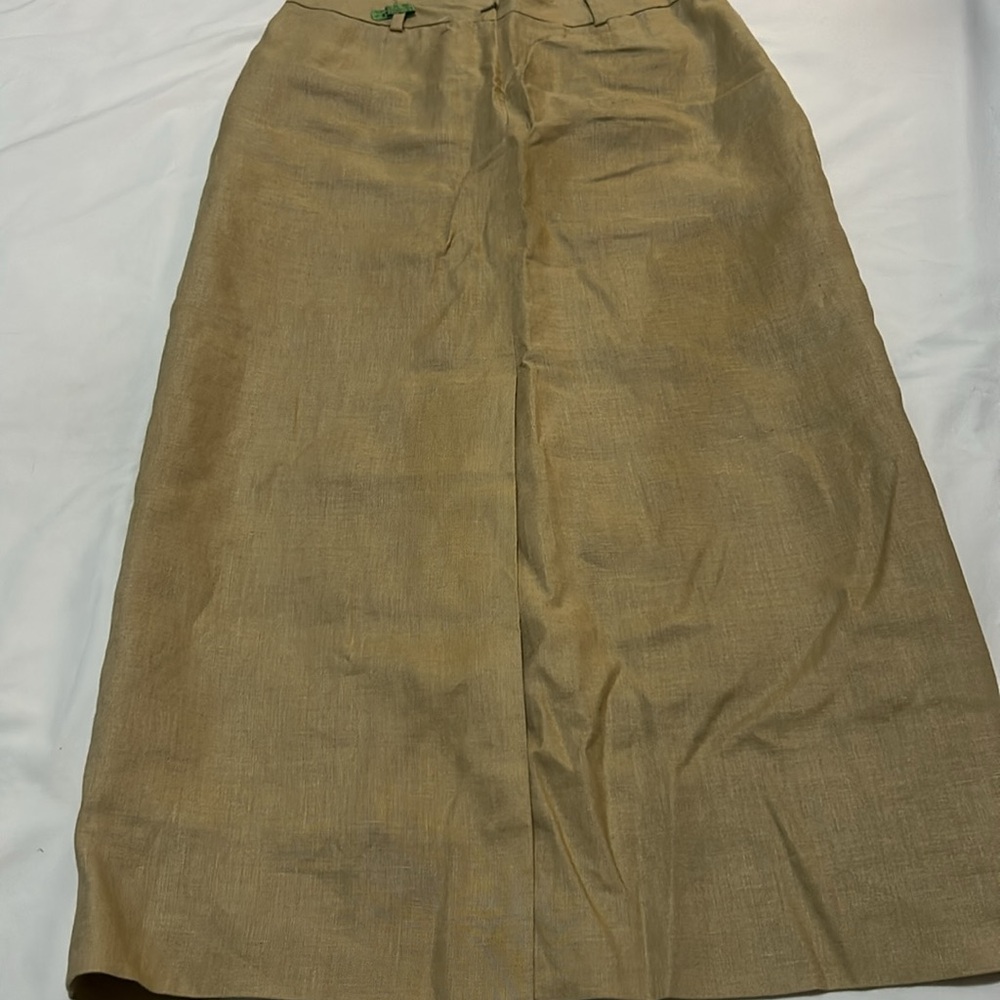 Brooks Brothers 100% Linen Tan Maxi Pencil Skirt size 4